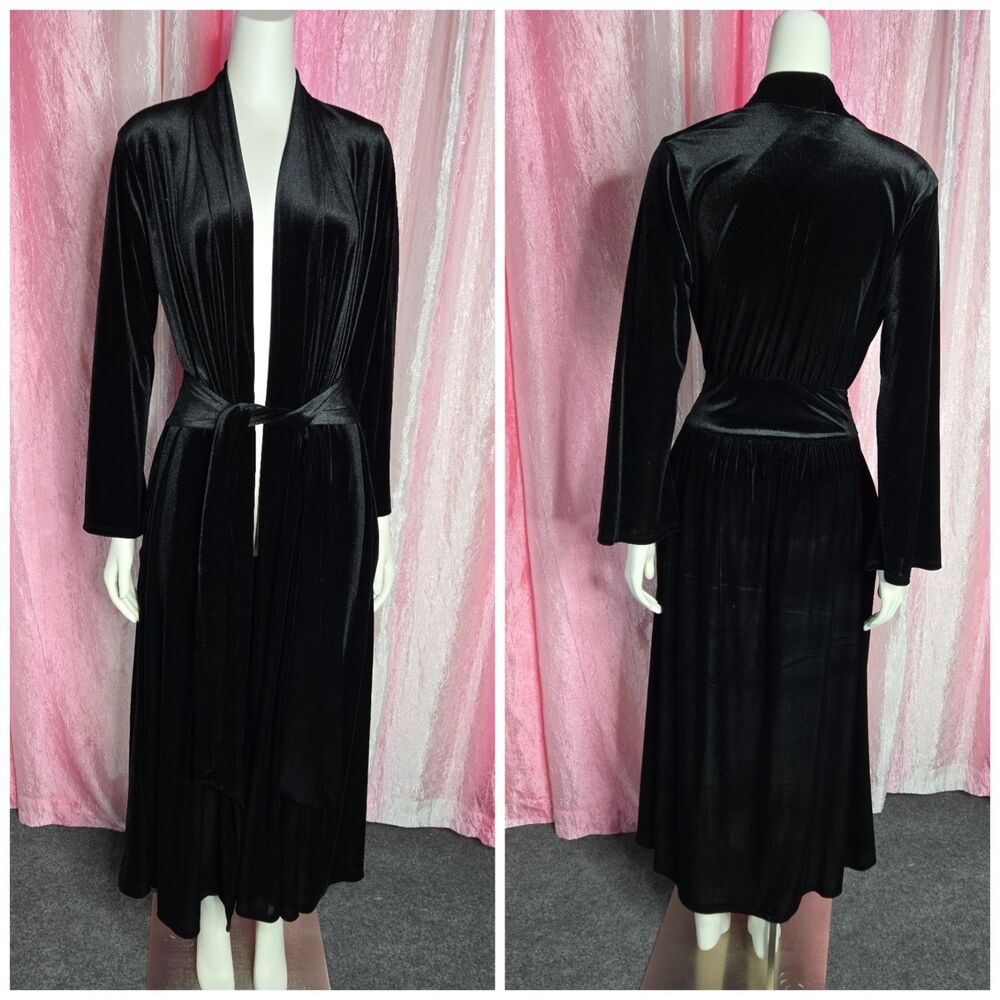 Whimsigoth Black Shimmer Velvet Mmsxi Robe Dress Size Large